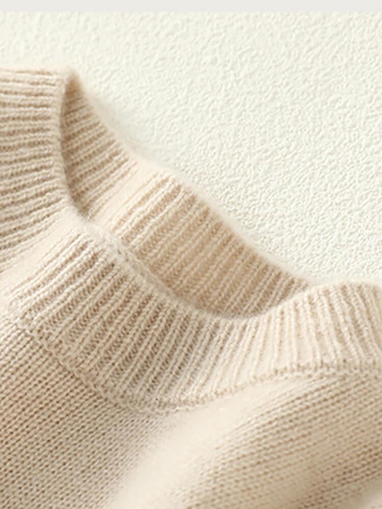 Kids Soft Puppy Intarsia Thick Cashmere Crew Neck Sweater